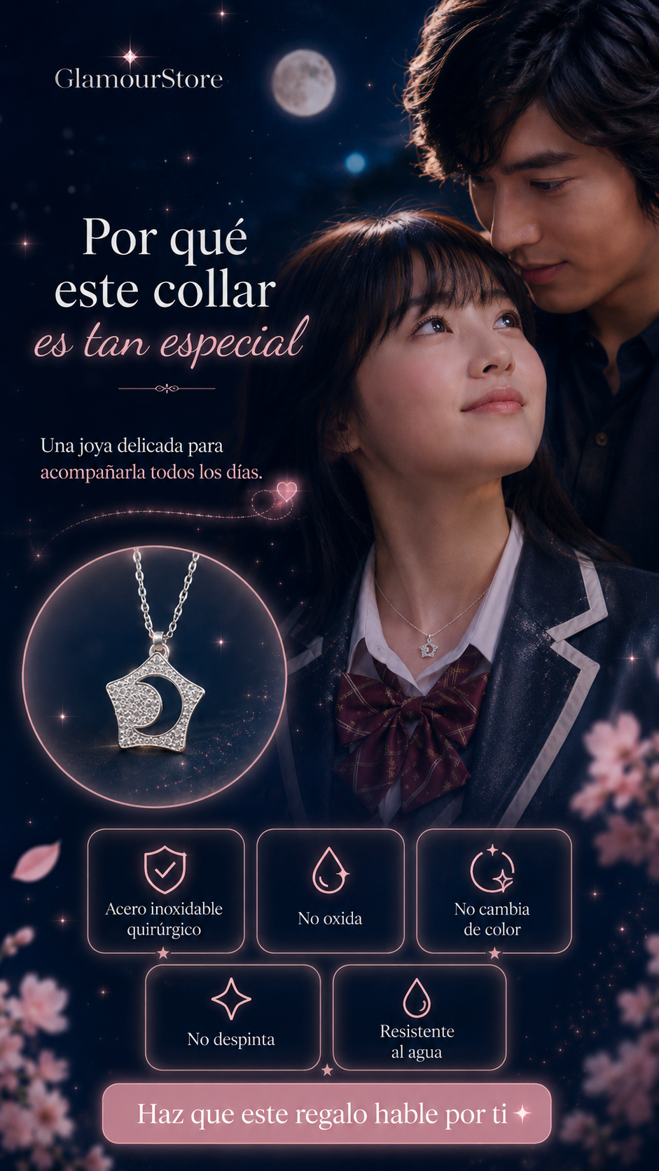 Collar Luna y estrella