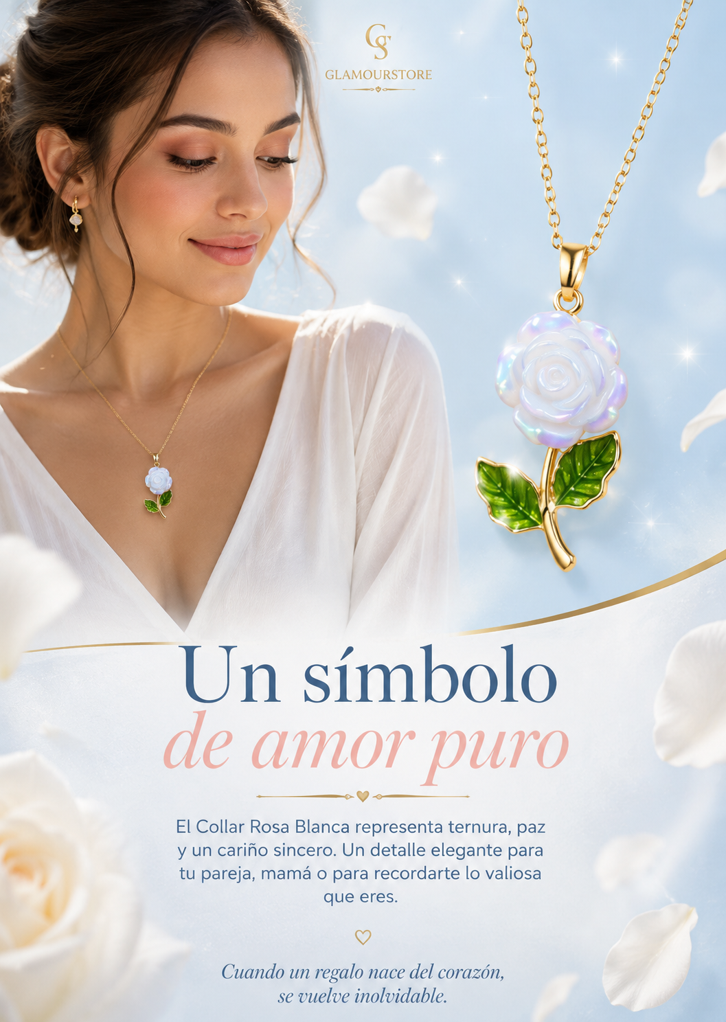 Collar Rosa Blanca