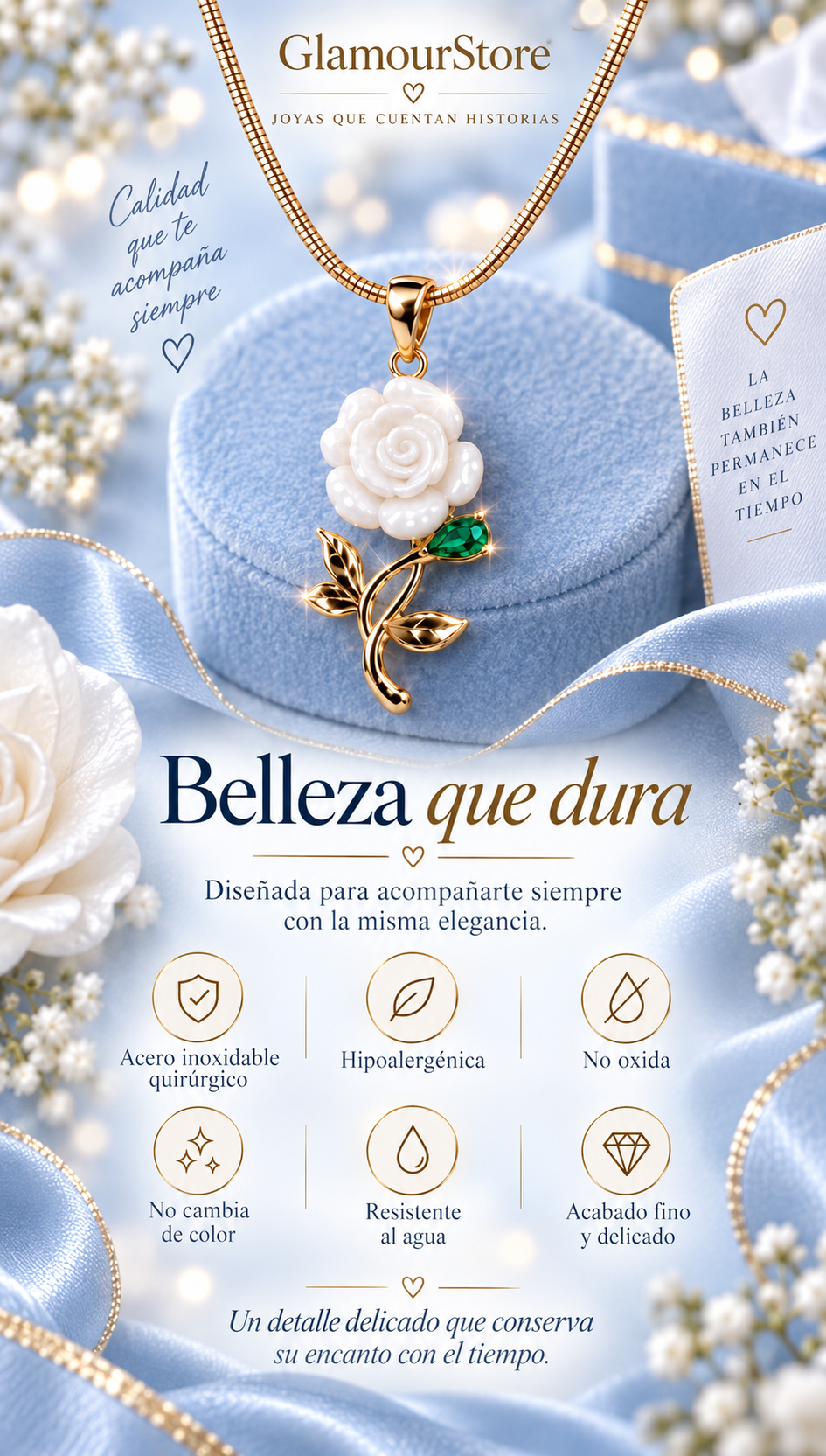 Collar Rosa Blanca